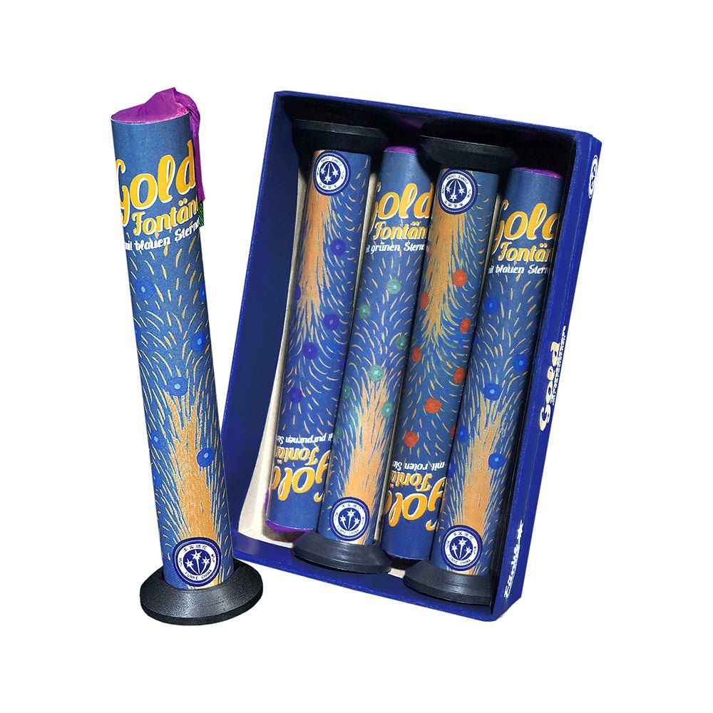 Funke Gold - Fontänen mit Farbsternen FF - 16GF150 - MIX - HansePyro GmbH