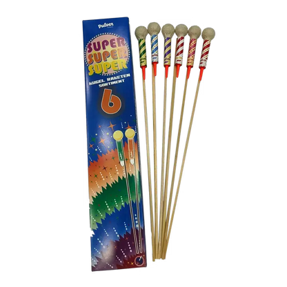 Pulver Pyrotechnik "Super 6" Kugelraketen Mix 40mm PP-SHR-40 - HansePyro